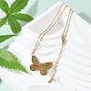Butterfly 304 Stainless Steel Pendant Necklaces NJEW-L157-06G-3