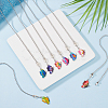 16Pcs 8 Colors Butterfly Alloy Charms Ceiling Fan Pull Chain Extenders HJEW-GO00069-4