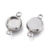 Non-Tarnish 304 Stainless Steel Cabochon Connector Settings STAS-I161-03B-P-2