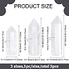 3Pcs 3 Style Point Tower Natural Quartz Crystal Home Display Decoration DJEW-BC0001-22A-2