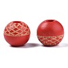 Painted Natural Wood Beads WOOD-S057-072-4