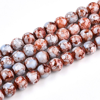 Baking Paint Glass Beads Strands DGLA-N003-10mm-A03-1