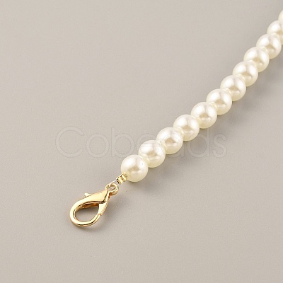Resin Imitation Pearl Beaded Chain Purse Strap Extenders FIND-WH0143-96E-1