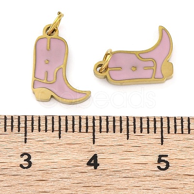 Ion Plating(IP) 304 Stainless Steel Enamel Charms STAS-Z104-05G-1