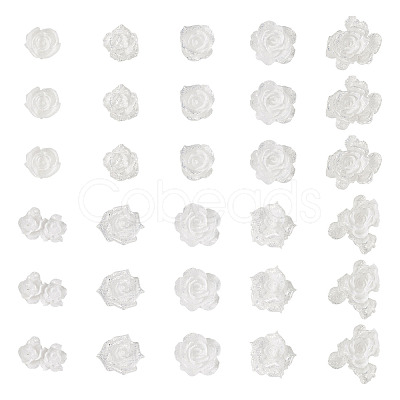 200Pcs Flower & Butterfly Resin Cabochons CRES-TA0001-89H-1