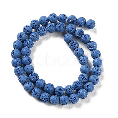 Synthetic Lava Rock Dyed Beads Strands G-H311-08B-09-1