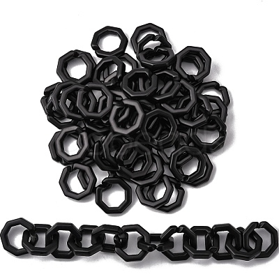 Opaque Spray Painted Acrylic Linking Rings OACR-S021-26A-C01-1