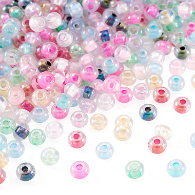 500Pcs Inside Colours Transparent Glass Seed Beads SEED-TA0001-75-1