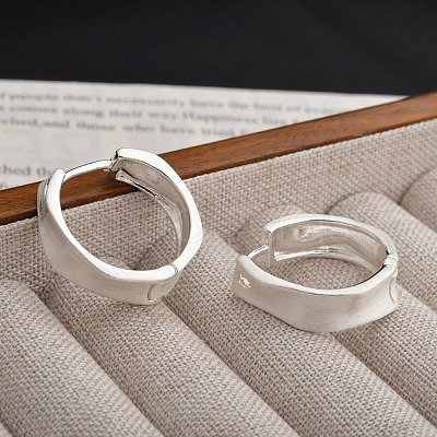 Brass Hoop Earrings for Women EJEW-U055-07S-1