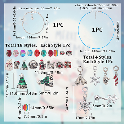 Christmas Theme DIY European Bracelet Necklaces Making Kit DIY-WH0308-346-1