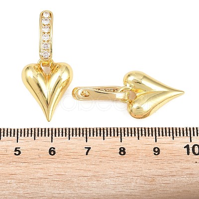Brass Micro Pave Clear Cubic Zirconia Hoop Dangle Earrings EJEW-G471-30B-G-1