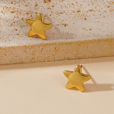 304 Stainless Steel Stud Earrings for Women EJEW-G459-01D-G-1