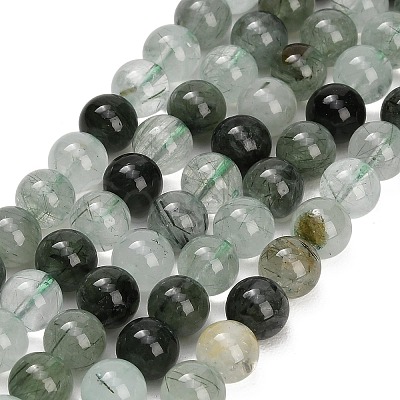 Natural Green Rutilated Quartz Beads Strands GG-CBAC678-A01-8mm-1