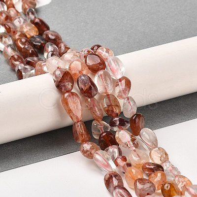 Natural Hematoid Quartz/Ferruginous Quartz Beads Strands G-B047-01A-01-1