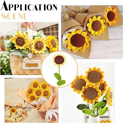 Cotton Knitting Artificial Flower AJEW-WH0013-50-1
