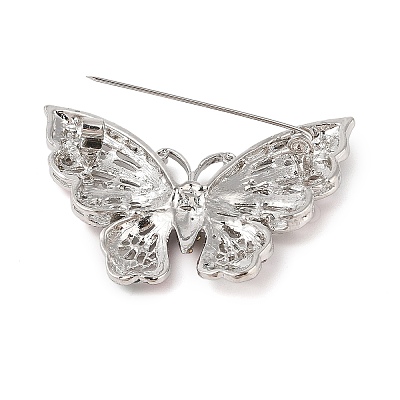 Butterfly Zinc Alloy Rhinestone Brooches for Backpack Clothes JEWB-S027-04C-1