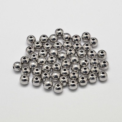 Rack Plating Brass Round Spacer Beads KK-I601-6mm-P-RS-1