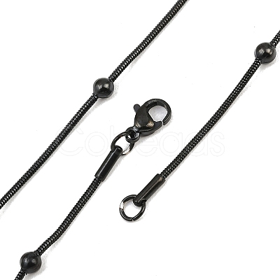 Ion Plating(IP) 304 Stainless Steel Round Snake Chain Necklaces STAS-G244-88B-B-1