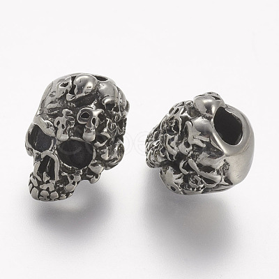 304 Stainless Steel European Beads STAS-P144-08AS-1