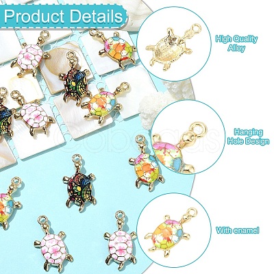 12Pcs 3 Colors Alloy Enamel Pendants ENAM-YW0005-80-1