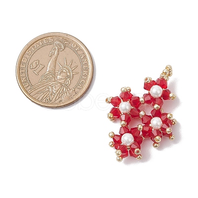 Imitate Austrian Crystal Glass & Glass Seed Beads Pendants PALLOY-MZ01060-03-1