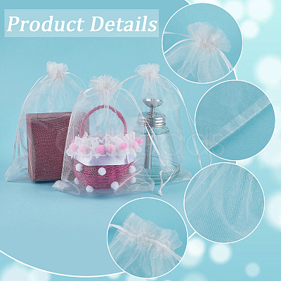 50pcs Large Organza Pouches Portable Shoes Bag Travel Storage Drawstring Bags OP-SP0001-03C-01-1