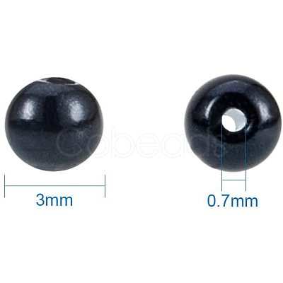 Eco-Friendly Dyed Glass Pearl Round Beads HY-PH0001-3mm-RB080-1