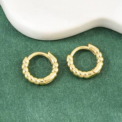 Brass Huggie Hoop Earrings KK-CBA8324-18E-G-1