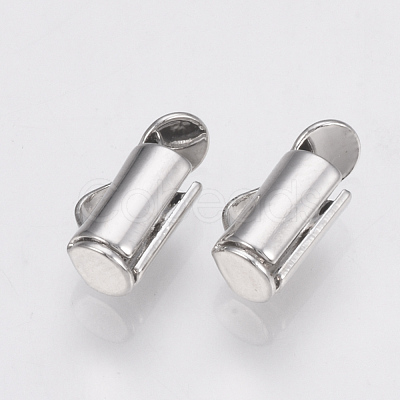 Brass Slide On End Clasp Tubes KK-Q747-11B-P-1