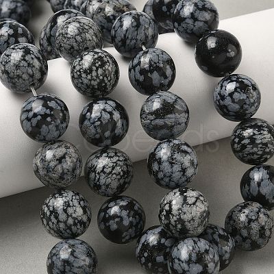 Natural Snowflake Obsidian Beads Strands G-F818-A10-16mm-1