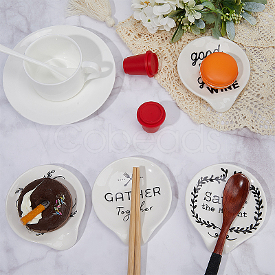 Ceramic Spoon Holders AJEW-WH0083-38C-1