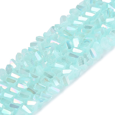 Electroplate Imitation Jade Glass Beads Strands EGLA-Q139-01A-B05-1