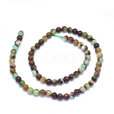 Natural Chrysoprase Beads Strands G-F602-13-6mm-1