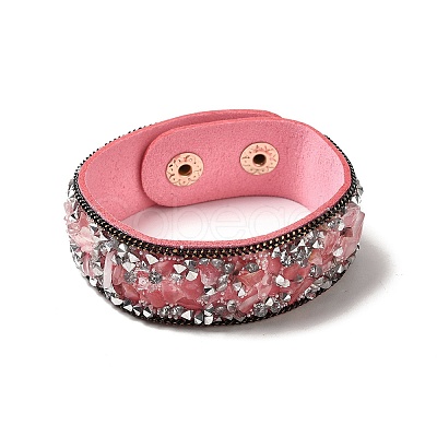 Faux Suede Snap Cord Bracelet BJEW-F428-03-1