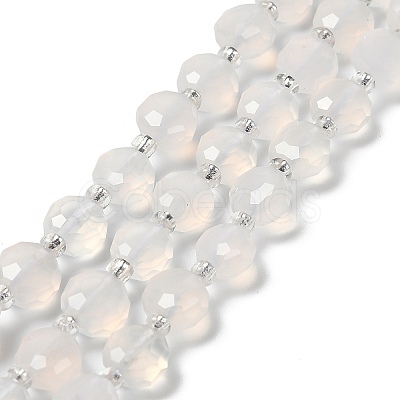 Natural White Agate Beads Strands G-B153-A02-1