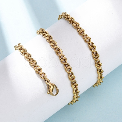 3.8MM 304 Stainless Steel Twisted Chain Necklaces NJEW-P346-02G-1