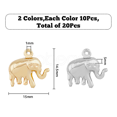 20Pcs 2 Color Brass Charms KK-HY0001-42-1