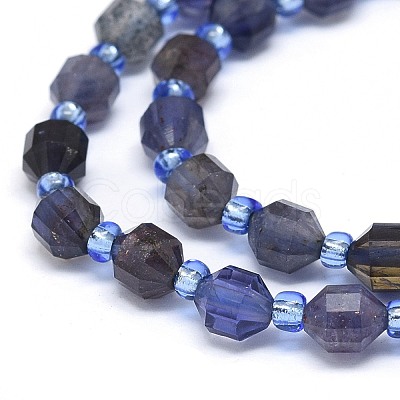 Natural Iolite Beads Strands G-O201B-02-1