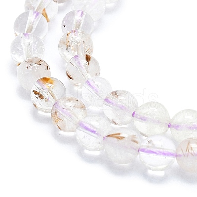 Natural Rutilated Quartz Beads Strands G-K245-A04-02-1