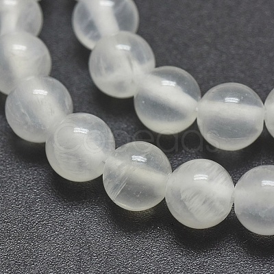 Natural Selenite Beads Strands X-G-G792-24B-1