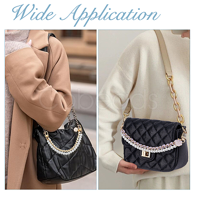 4Pcs 4 Colors ABS & Iron & Alloy & PU Leather Handbag Chain Straps FIND-HS0001-36A-1