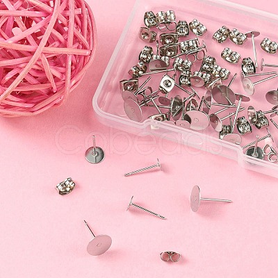 40Pcs 4 Size 304 Stainless Steel Stud Earring Findings STAS-YW0001-56-1