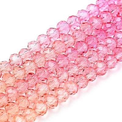 Transparent Gradient Color Glass Beads Strand GLAA-TAC0022-05D-1
