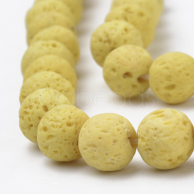 Synthetic Lava Rock Beads Strands G-S277-8mm-18-1