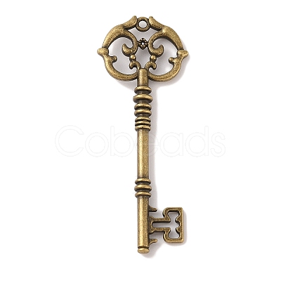 Skeleton Key Tibetan Style Alloy Big Pendants TIBEP-S293-033AB-LF-1