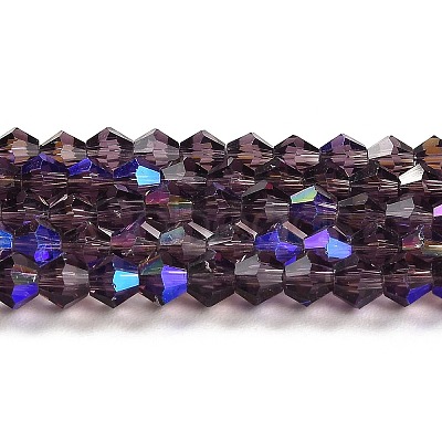 Transparent Electroplate Glass Beads Strands EGLA-A039-T2mm-L04-1