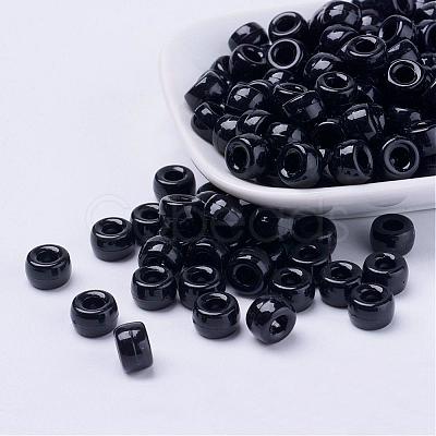 Opaque Acrylic European Large Hole Beads PL338-45-1