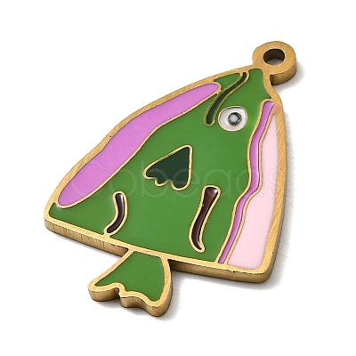 Stainless Steel Enamel Pendants STAS-I065-01G-04-1