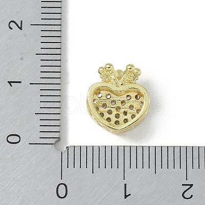 Rack Plating Brass Micro Pave Clear Cubic Zirconia Beads KK-A220-09G-1