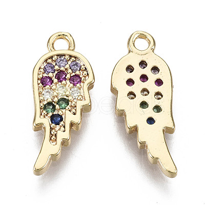 Brass Micro Cubic Zirconia Charms KK-N231-120-NF-1